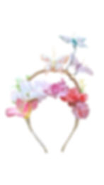 Tiara Floral e Borboletas