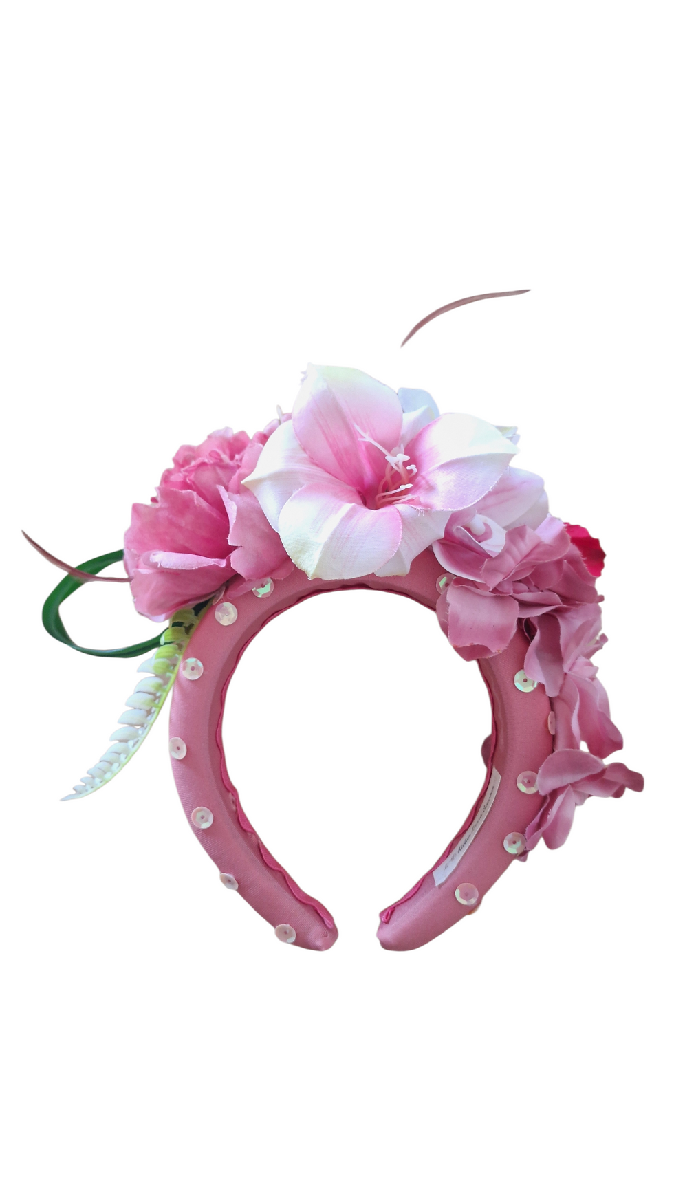 Tiara Acolchoada Rosa Floral