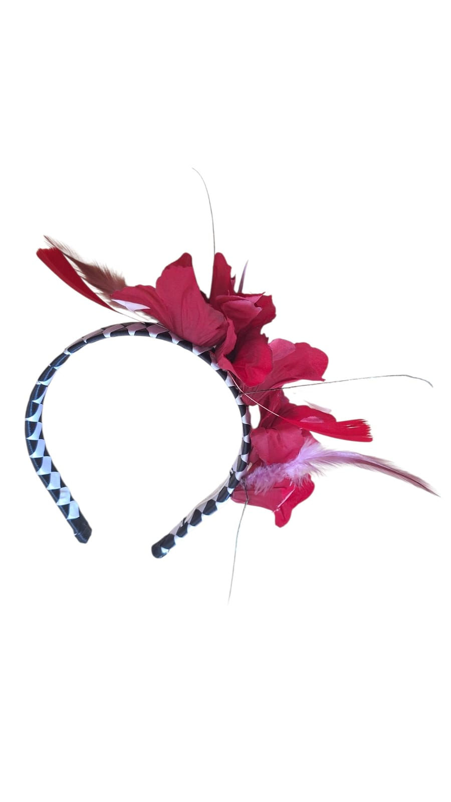 Miniatura: Tiara Floral Fitas Preto e Branca