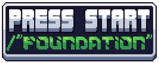 Press Start Foundation logo – nonprofit supporting scholarships, tech donations, and creative grants for students and indie c
