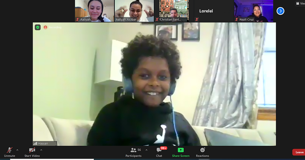 Hassan, pictured here, was one of the students who participated in P.S. 148’s virtual Black History Month poetry slam.