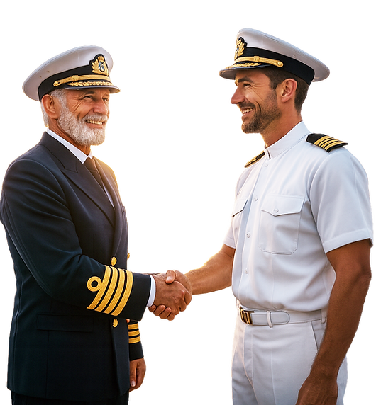 Two captains shaking hands