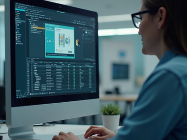Eye-level view of a computer screen showing a remote proctoring interface