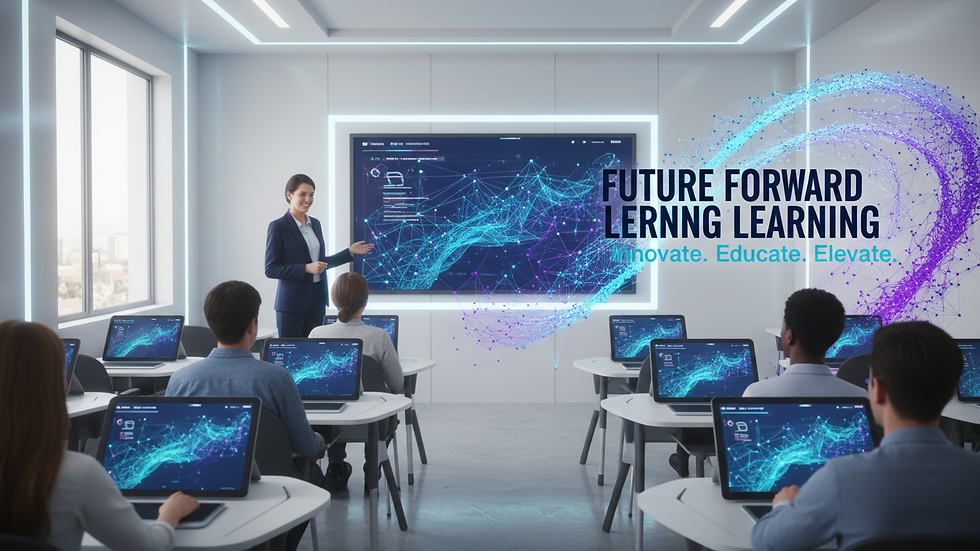 Eye-level view of a modern classroom with digital learning tools