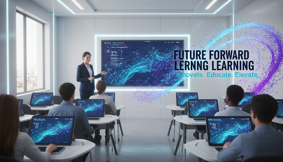 Eye-level view of a modern classroom with digital learning tools