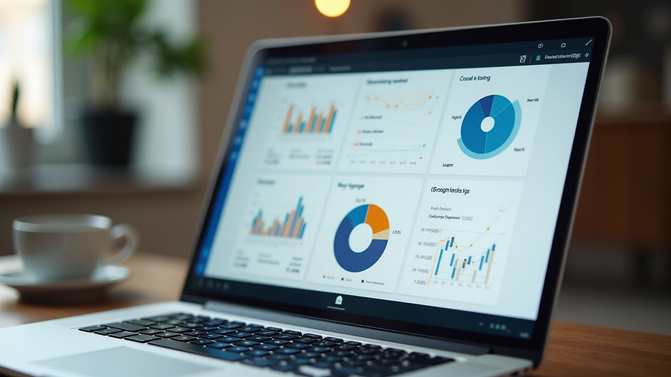Close-up view of a laptop screen showing a digital strategy course dashboard