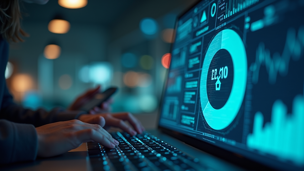 Eye-level view of a digital interface showing AI data analytics