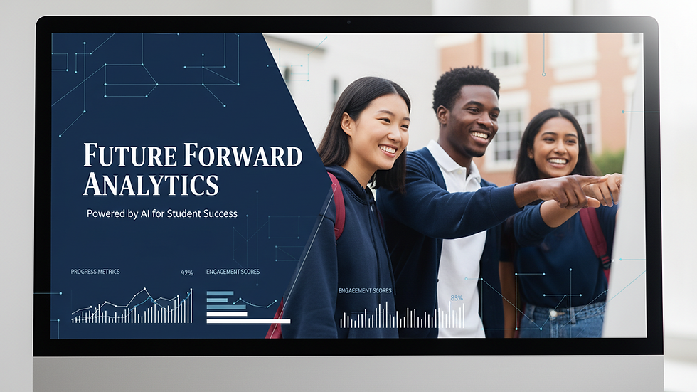 Close-up view of a computer screen displaying AI-driven educational analytics