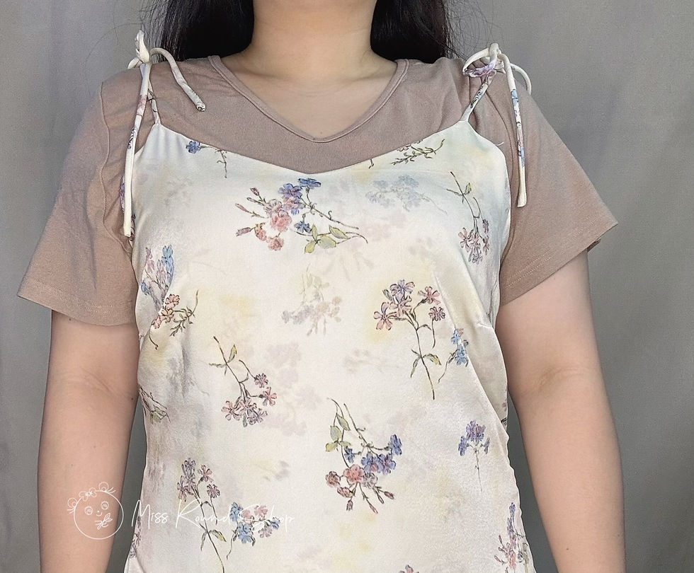 縮圖：清新花紋修身吊帶裙 AO3939