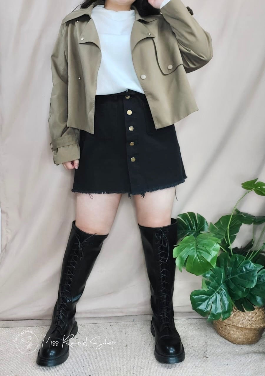 縮圖：裝飾綁結彈性皮長靴