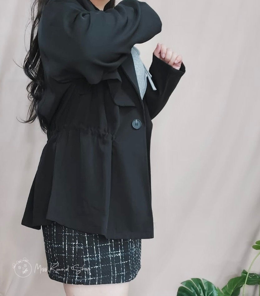 縮圖：大翻領修腰短款外套 #DC1359