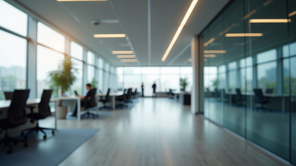 Wide angle view of a modern office environment