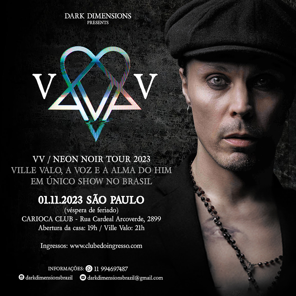 Ville Valo, la voz y el alma de Him, en una sola presentación en Brasil ⚡ ¡Entradas en el 3er Lote!