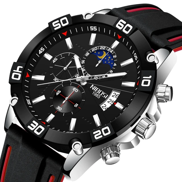 Miniatura: NIBOSI 2022 Moda Relógios de Ouro Mens Relógios de luxo de alta marca Montre