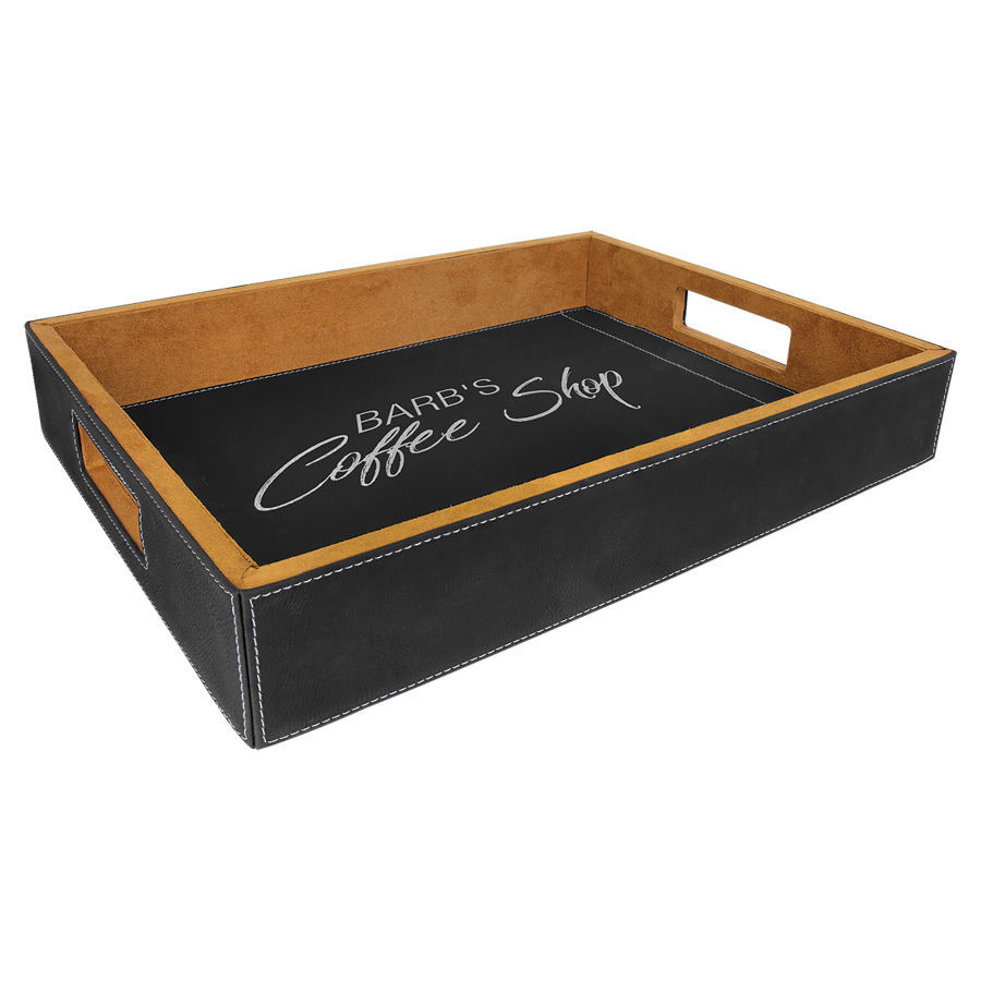 Thumbnail: Custom Engraved Leatherette Serving Tray