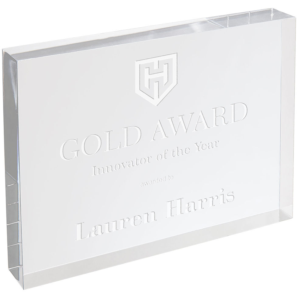 Thumbnail: Custom Engraved 1" Thick Cast Acrylic Award