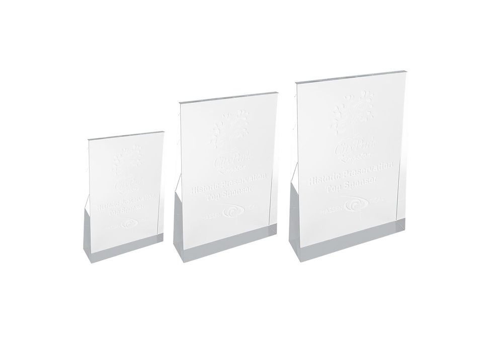Thumbnail: Custom Engraved Set of 3 Acrylic Wedge Award