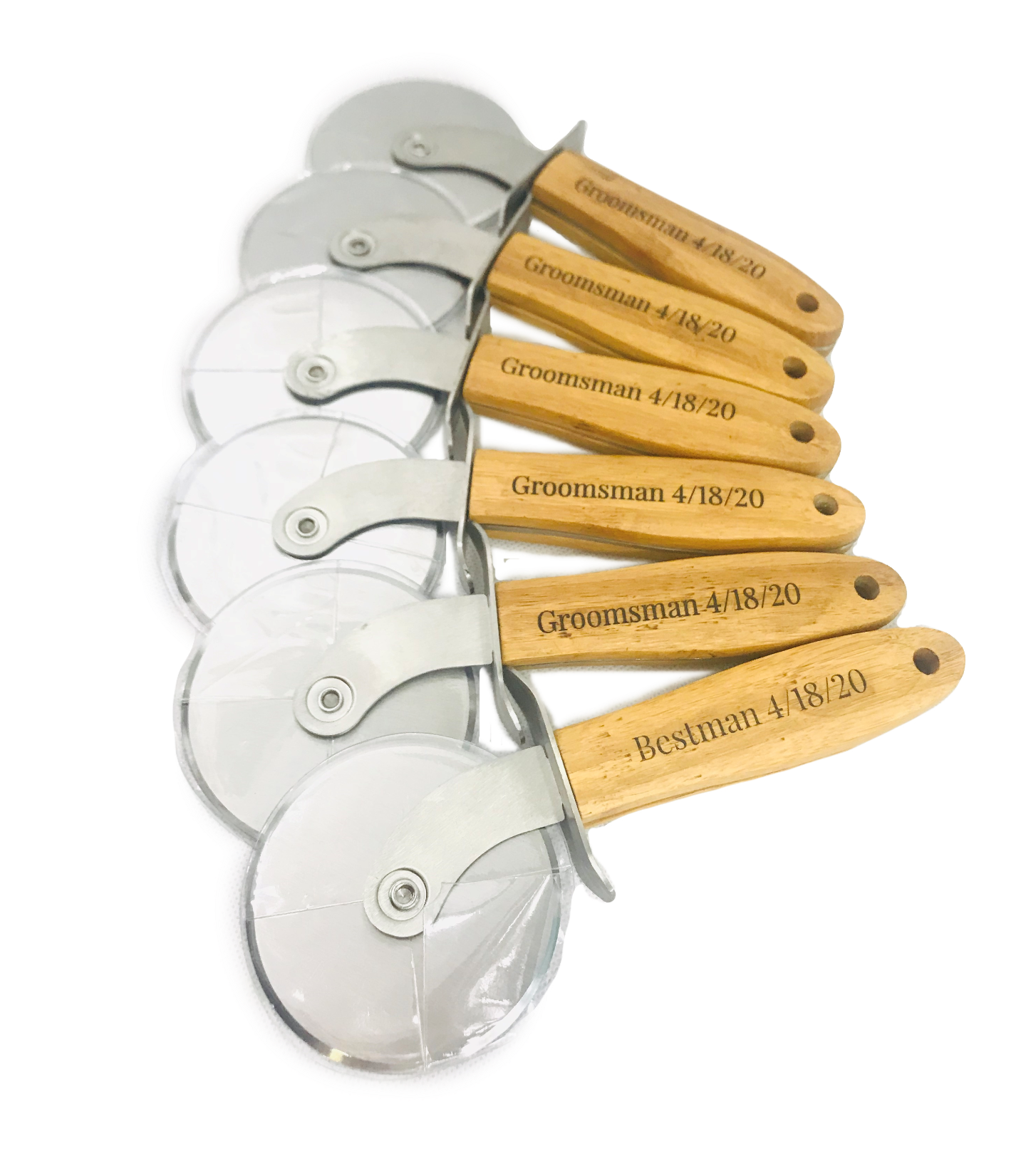 Custom Engraved Bamboo Pizza Cutter