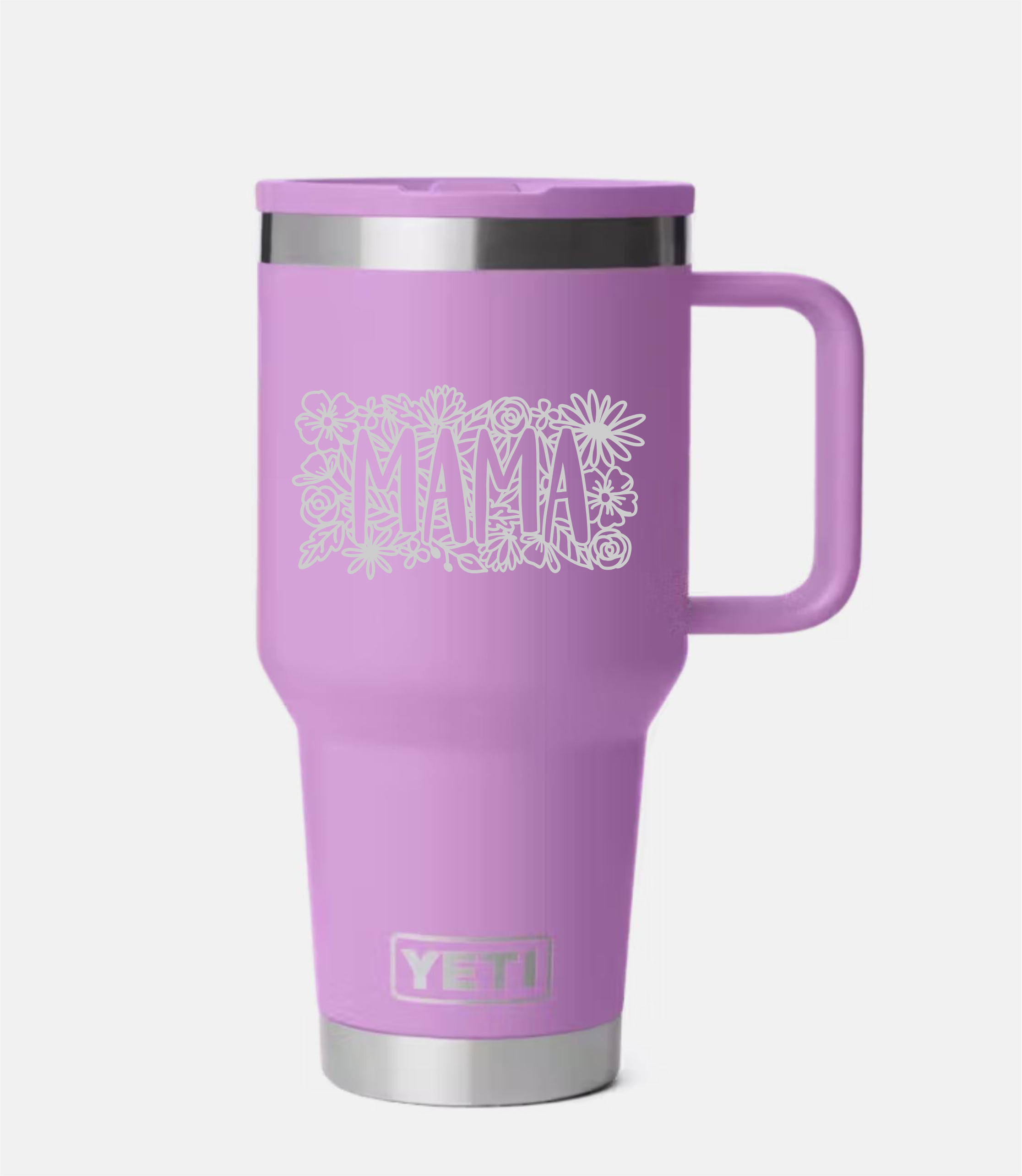 30oz Custom Engraved YETI Travel Mug w/ Flip Top Straw