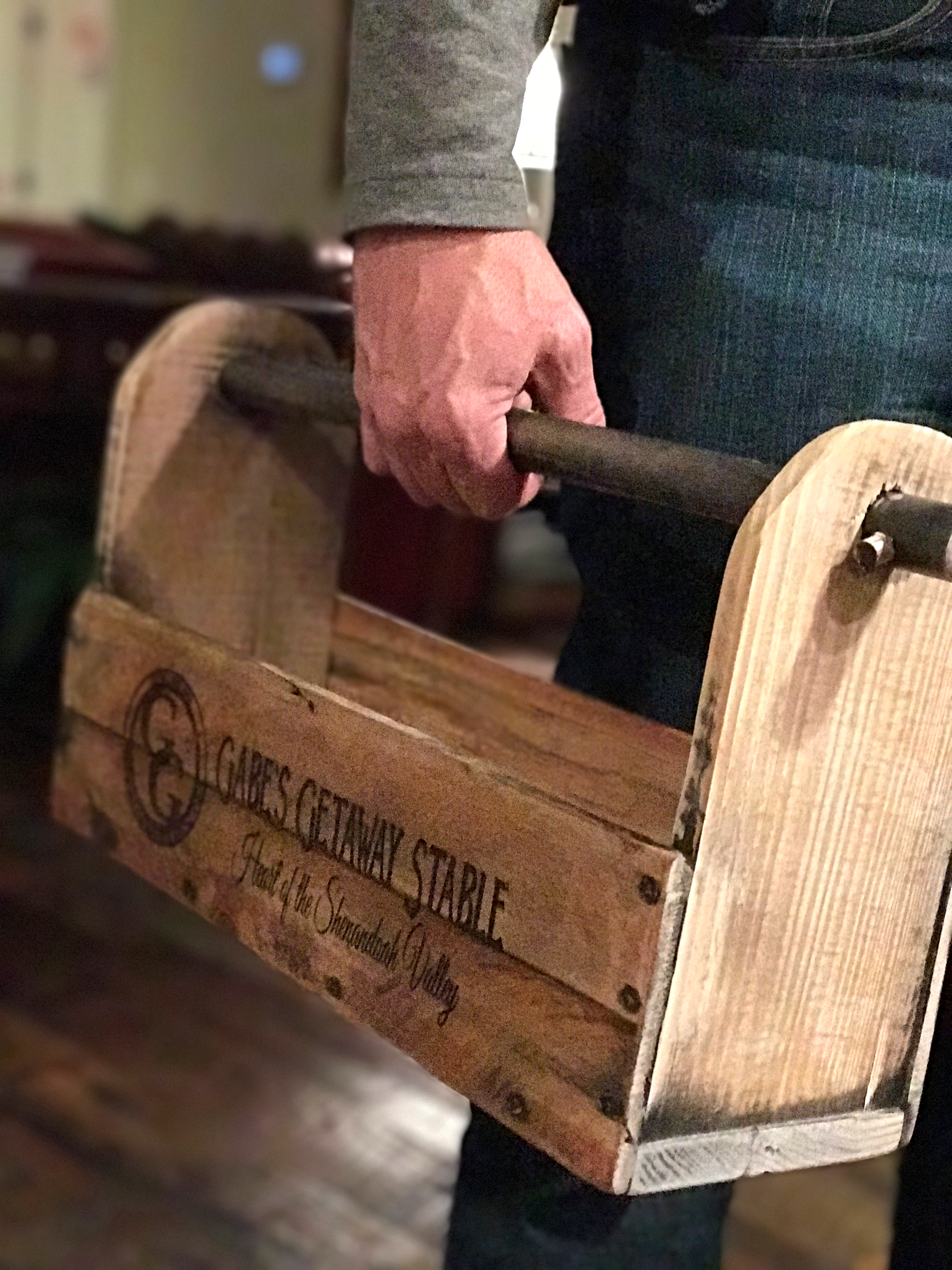 Custom Engraved Rustic Wooden Grooming Tack Box