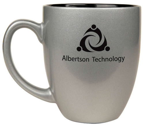 Personalized 16 Oz Ceramic Coffee Mug - Custom Engraved Bistro Mug (Blue)