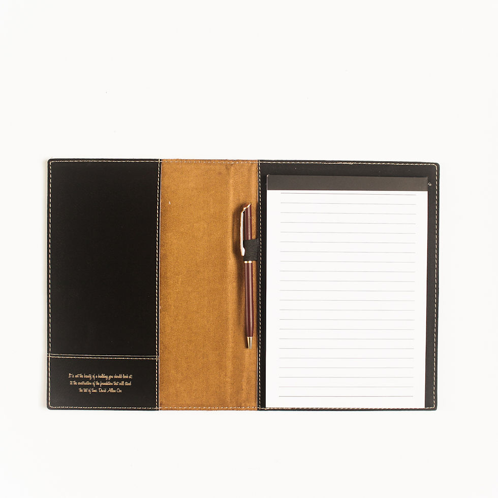 Thumbnail: Custom Engraved Leatherette Portfolio Notebook