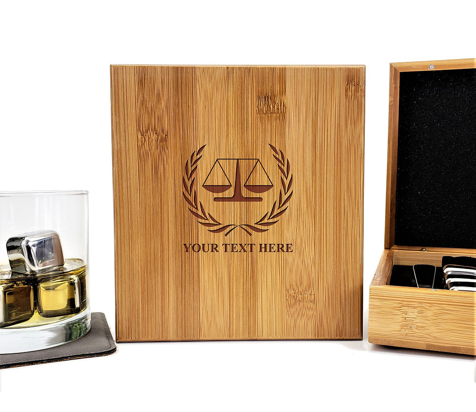 Thumbnail: Custom Engraved Whiskey Stone Set w/ Bamboo Case