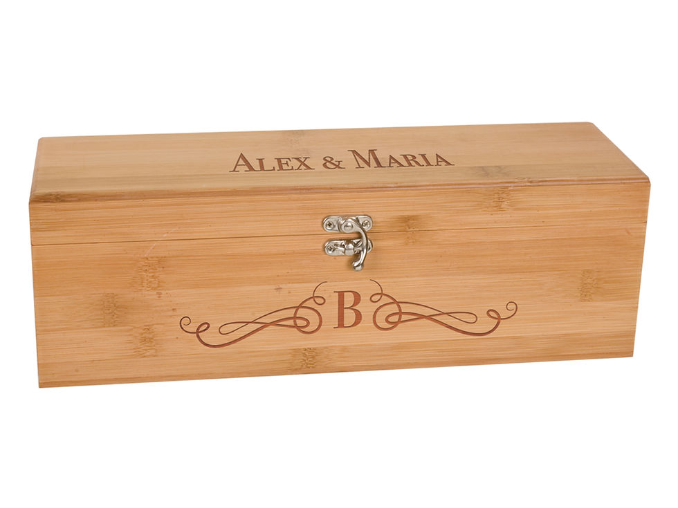 Thumbnail: Custom Engraved Wine Box Set w/ 4 Tools