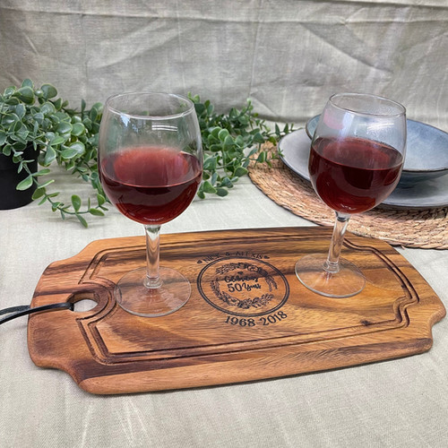 Custom Engraved Acacia Wood Rectangular Cutting and Serving Board ...