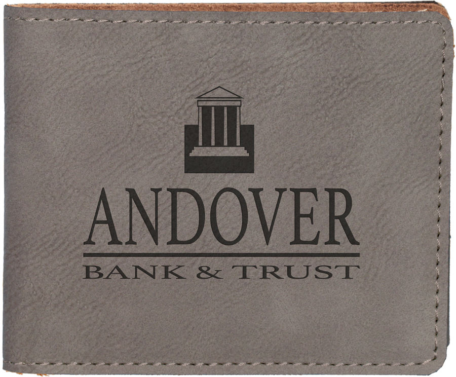 Thumbnail: Custom Engraved Leatherette Bi-Fold Wallet