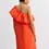 Thumbnail: Oranje mini-éénschouderjurk met volantdetails JUICER-FG12