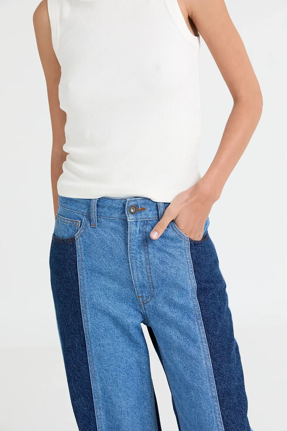 Thumbnail: Joey two colour jeans Mid & Light blue