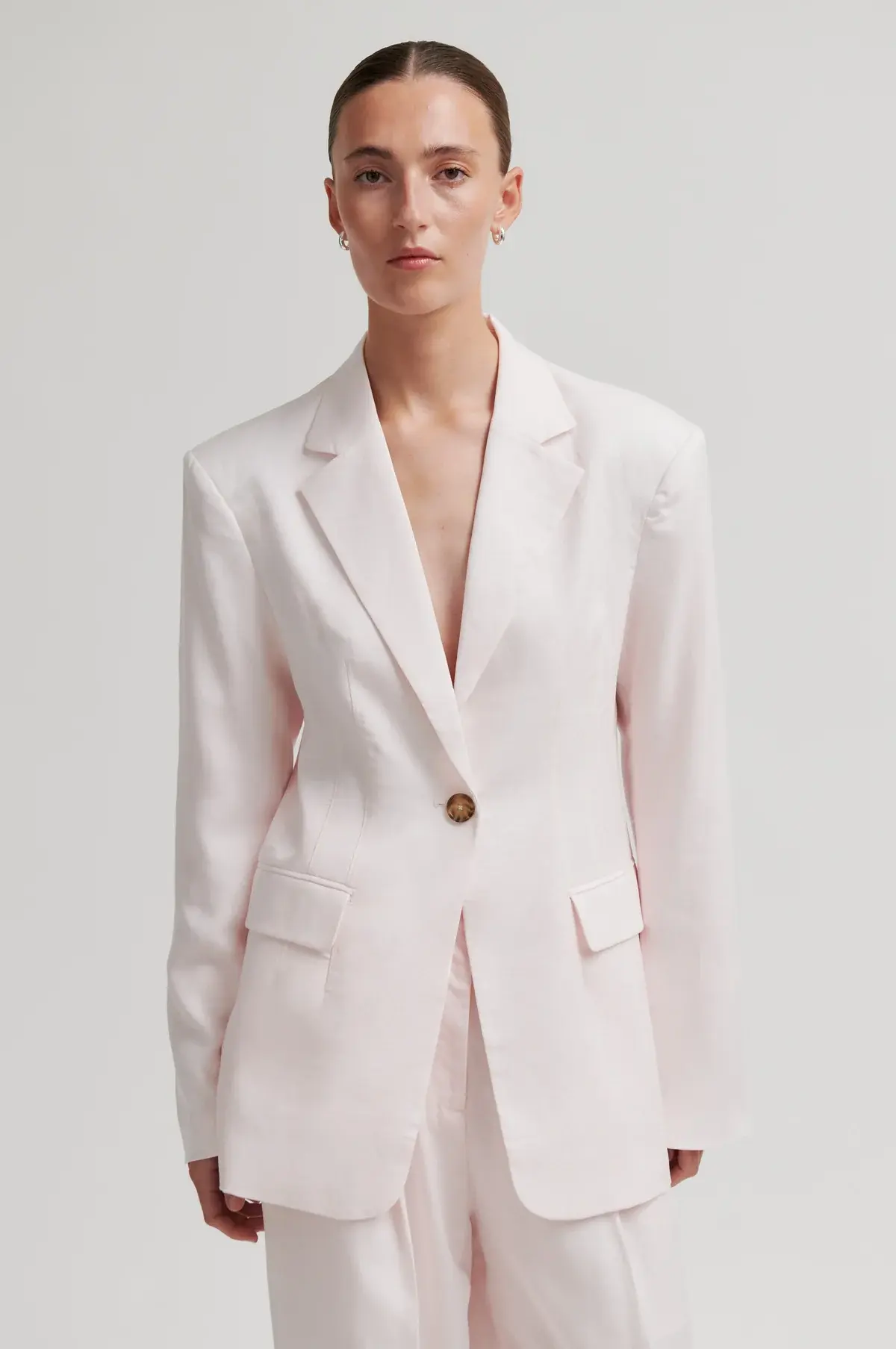 Refined Fitted Blazer Crystal Pink 60771