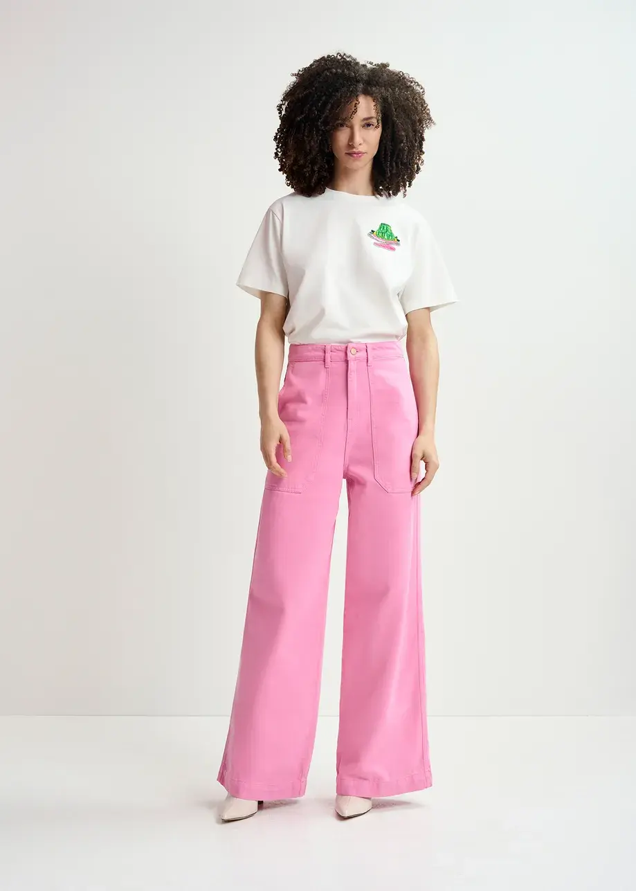 Essentiel Homerus roze wijde jeans LL06