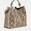 Thumbnail: Bruine en zwarte glanzende shopper met slangenprint JORAN-PP04