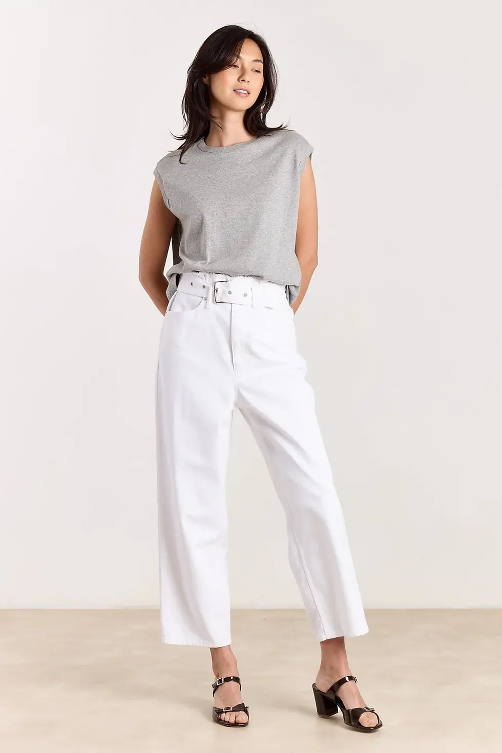 Thumbnail: DEMI Sleeveless T-shirt Grey Melange