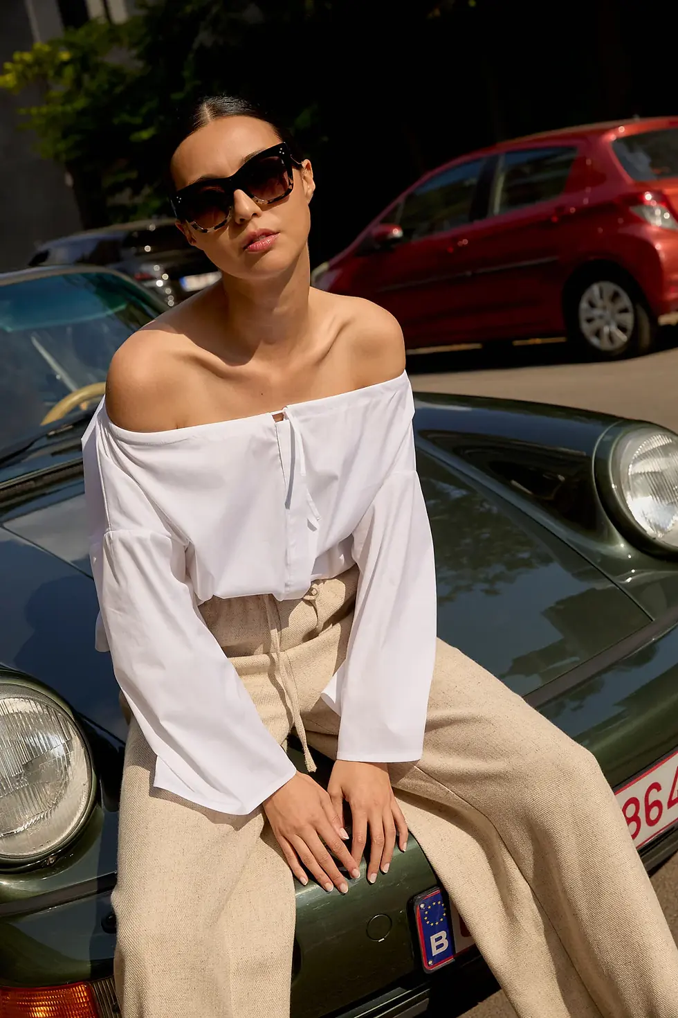Thumbnail: ANAIS Adjustable Off-shoulder Top White