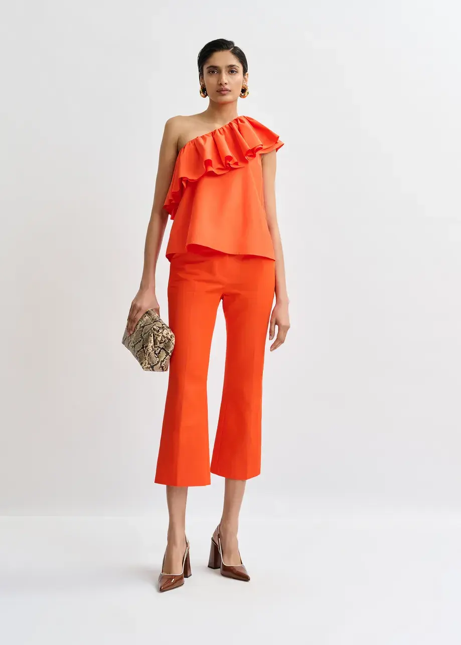 Thumbnail: Oranje asymmetrische top met volant JILLIAN-FG12