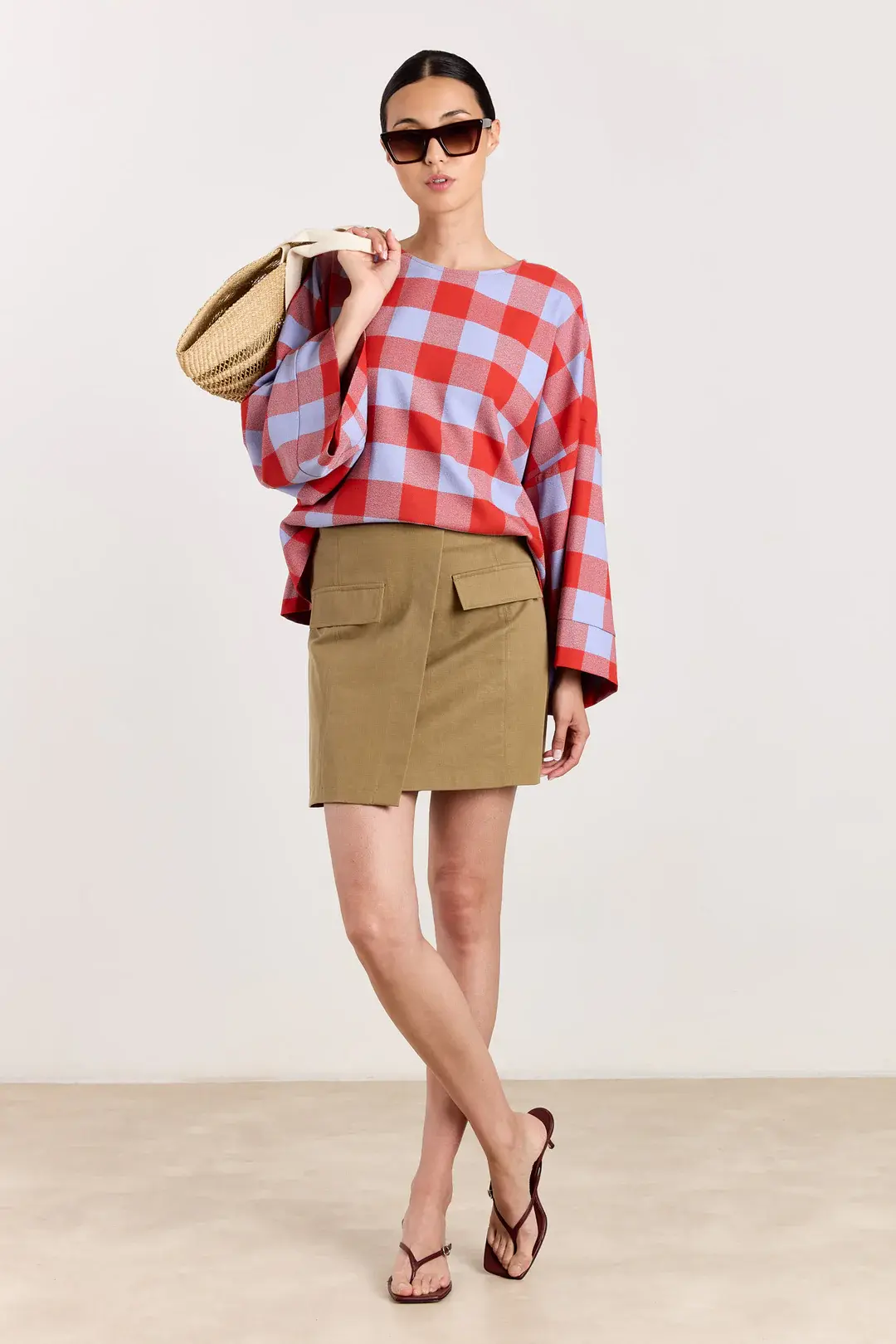 AURORE Cargo Mini Skirt Twill Olive