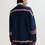 Thumbnail: Marineblauwe cardigan met rode strepen en appliqué JIGAN-J1CN