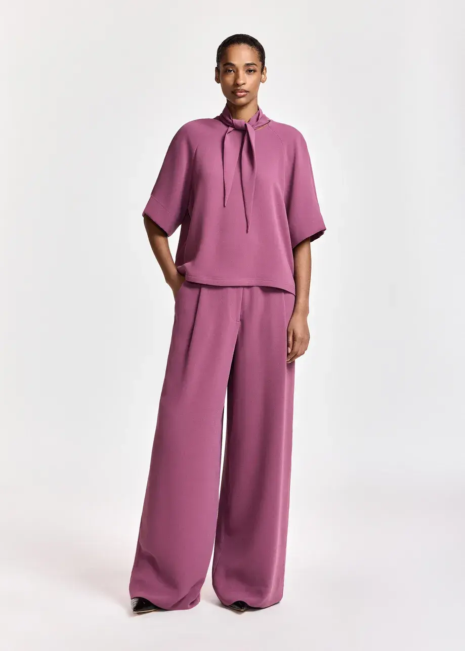 Mauve wide-leg pants KELSEA SM11