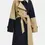 Thumbnail: Beige en marineblauwe colorblock trenchcoat JUST J1GB