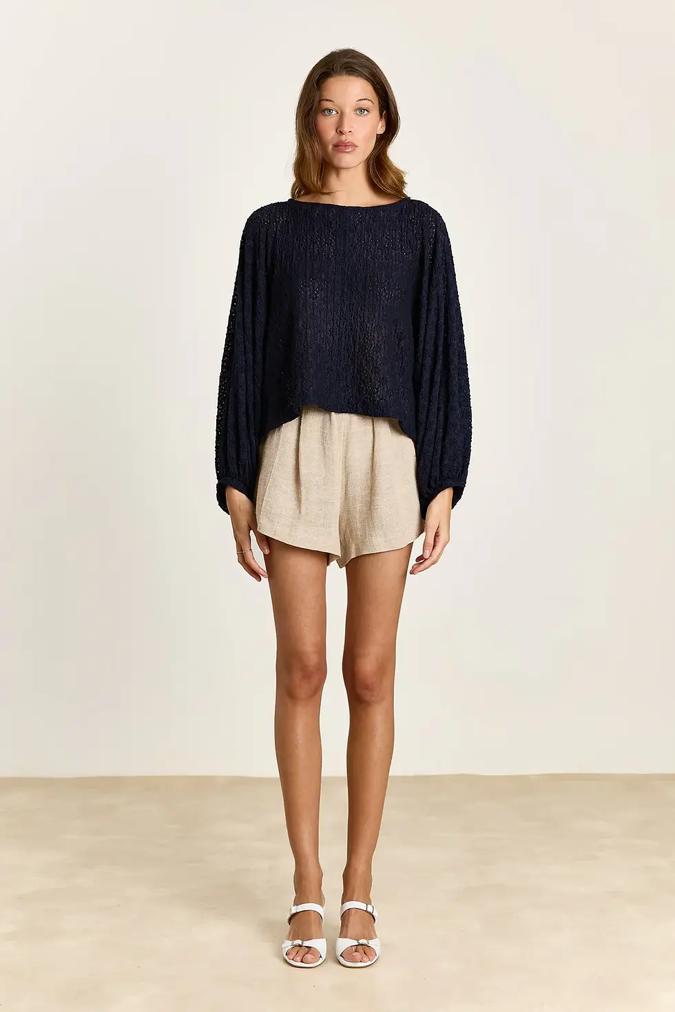 Thumbnail: Boxy Blouse  Navy  ROSETTA