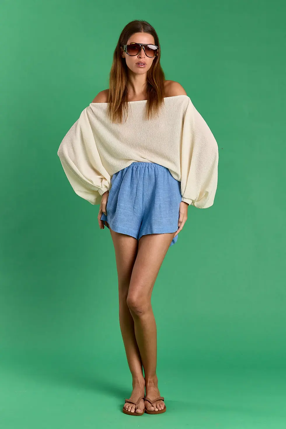 Thumbnail: High Waist Short Blue SIMONA