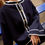 Thumbnail: Peppa Cardigan with gold buttons Navy/Cream