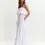 Thumbnail: Witte strapless katoenen maxi-jurk met volants JOYCE WH00