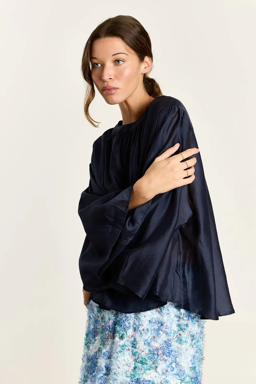 Thumbnail: Boxy Blouse Navy IZA