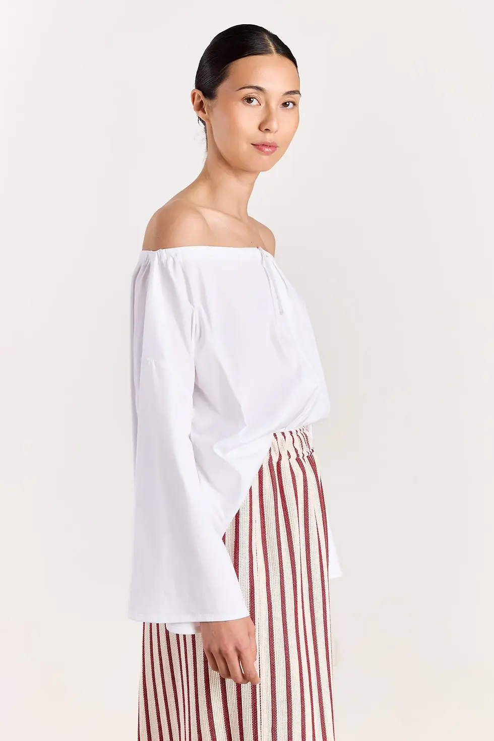 Thumbnail: ANAIS Adjustable Off-shoulder Top White