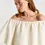 Thumbnail: Gaëlle Linen Blend Off shoulder blouse Off White