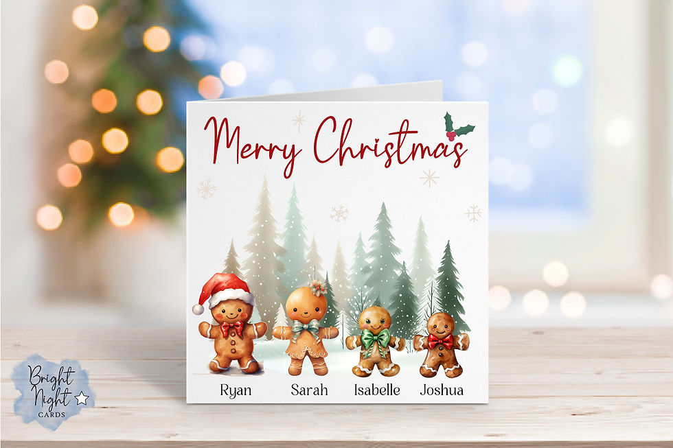 Christmas Gingerbread Family Card